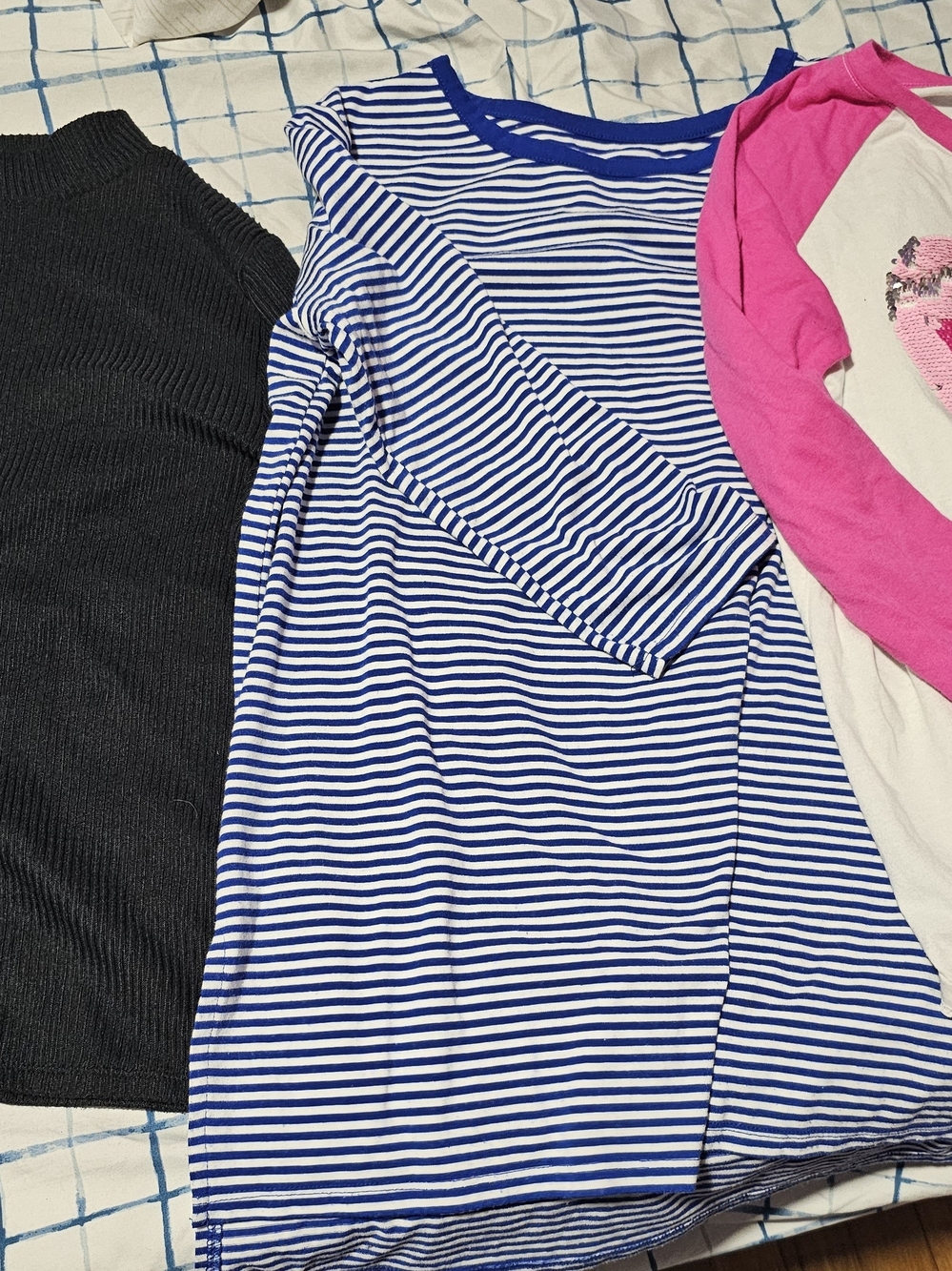 The Children's Place Navy and White Striped Long Sleeve Tee
